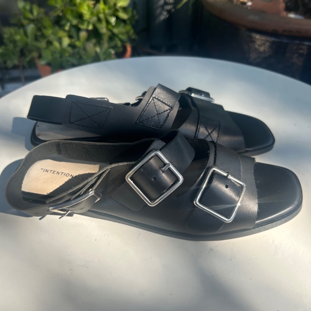 Intentionally Blank Black Sandals - Picture 3 of 6